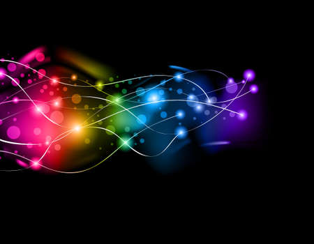 Abstract Space Scenary of llight with Raibow Colours Backgroundのイラスト素材