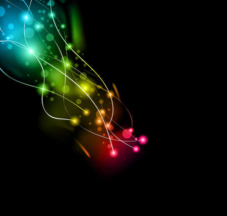 Abstract Space Scenary of llight with Raibow Colours Backgroundのイラスト素材