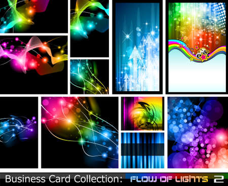 Abstract Business Card Collection: Flow of lights 2のイラスト素材