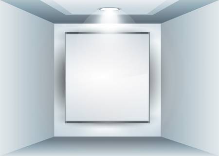 Showroom Panel for product with LED spotlights and place for text or imageのイラスト素材