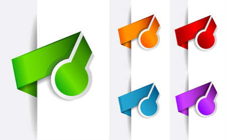 Paper Circular Style tags with TRANSPARENT shadows. You can pleace it on every surface!のイラスト素材