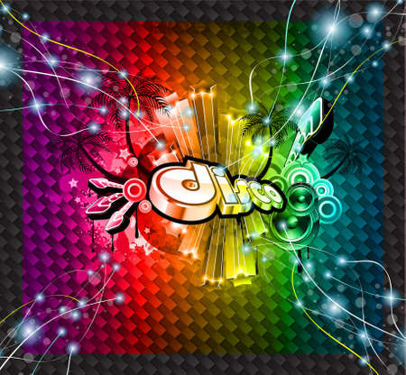 Disco Event Background with and Explosion of colurs  Ready for flyers and posters のイラスト素材