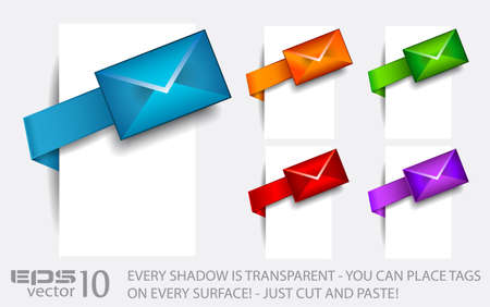 Email paper tag with transparent shadows. のイラスト素材
