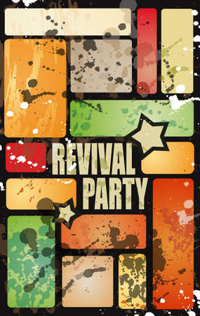 Retro' revival disco party flyer or poster for musical eventのイラスト素材