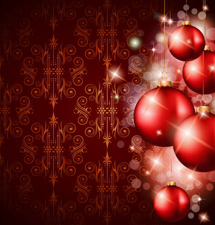 Merry Christmas Elegant Suggestive Background for Greetings Card with complete seamlessly vintage background fully editable.のイラスト素材