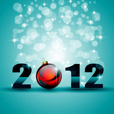 2012 New Year celebration background for cover, Flyer or poster with glitter elements and rainbow colours.のイラスト素材