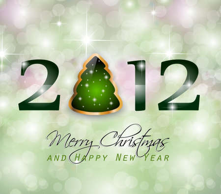 Elegant greetings background for flyers or brochure for Christmas or New Year Events with a lovely tree.のイラスト素材