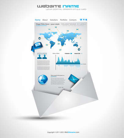 Complex Origami Website - Elegant Design for Business Presentations. Template with a lot of design elements. Every Shadow is transparentのイラスト素材