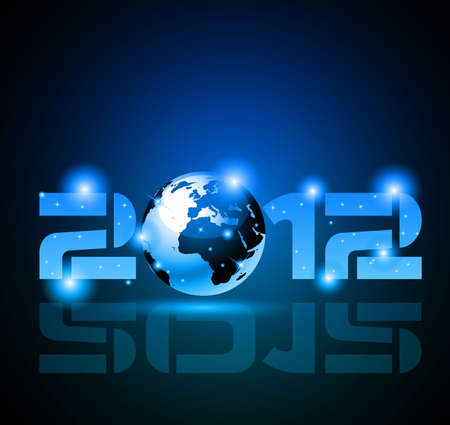 High tech and technology style 2012 happy new year celebration background for your posters, flyers and business presentations.のイラスト素材