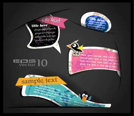 Vintage Sticker Bubble speech coming out from a hole with transparent shadows  Ready to copy and paste on very surface のイラスト素材