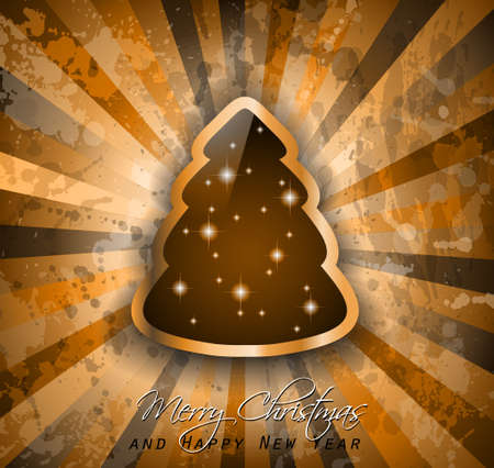 Orignal Style Vintage Tree over a distressed paper background with drops of liquid and scratches のイラスト素材