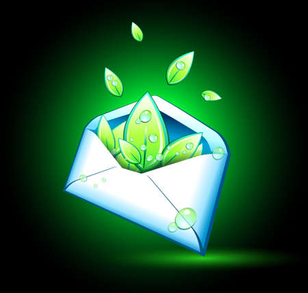 Leaves in envelopeのイラスト素材