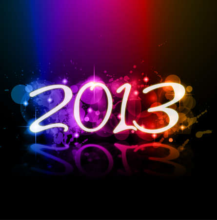 Colorful 2013 New Year Celebration Background with Glitter and Rainbow Coloursのイラスト素材