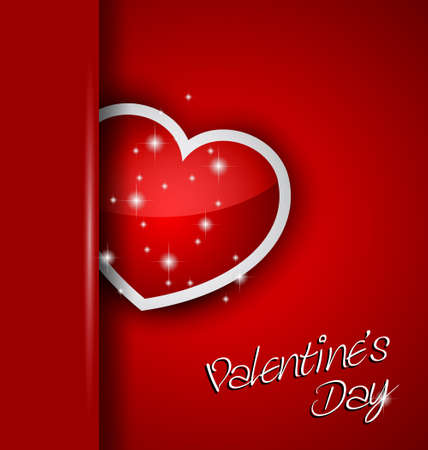 Elegant Valentine's Day background with a Shiny Heart, gold rope and a clean background. Ideal for invitaions flyer.のイラスト素材