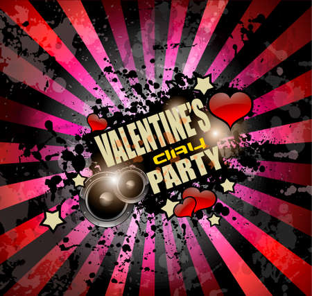 Valentine's Day party invitation flyer background with love themed elements. Ideal for cover or posters.のイラスト素材