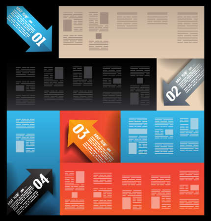 Infographic elements - set of paper arrows ready for ranking, classification and so on. Ideal for statistic data display.のイラスト素材