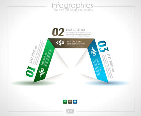 Infographic design for product ranking - original paper geometric shape with shadows. Ideal for statistic data display.のイラスト素材