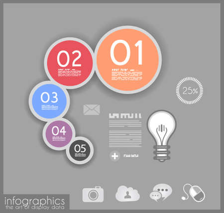 Infographic design for product ranking - original paper geometric shape with shadows. Ideal for statistic data display.のイラスト素材