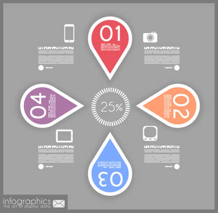 Infographic design  for  for product ranking - original paper geometric shape with shadows. Ideal for statistic data display.のイラスト素材