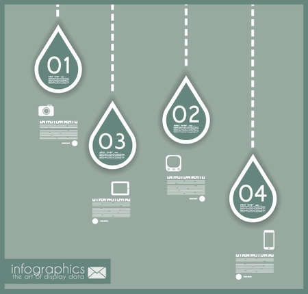 Infographic template design - Original geometric paper shapes with shadows. Ideal to display data and informations with modern style.のイラスト素材