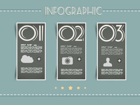 Infographic design template with paper tags. Idea to display information, ranking and statistics with orginal and modern style.のイラスト素材