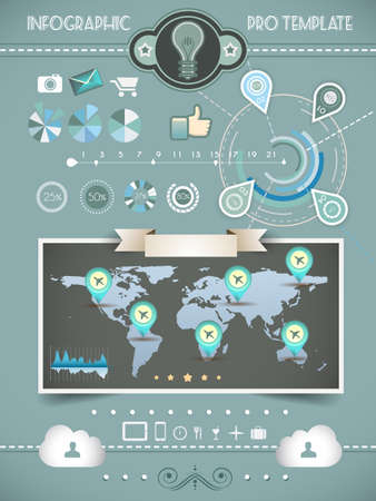 Infographic design template with paper tags. Idea to display information, ranking and statistics with orginal and modern style.のイラスト素材
