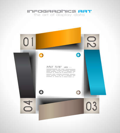 Infographic design template with paper tags. Idea to display information, ranking and statistics with orginal and modern style.のイラスト素材