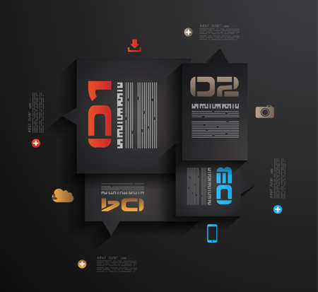 Infographic design template with paper tags  Idea to display information, ranking and statistics with orginal and modern style のイラスト素材