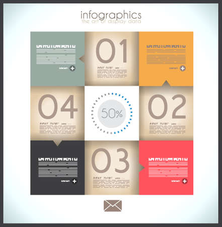 Infographic design - original paper geometric shape with shadows. Ideal for statistic data display.のイラスト素材