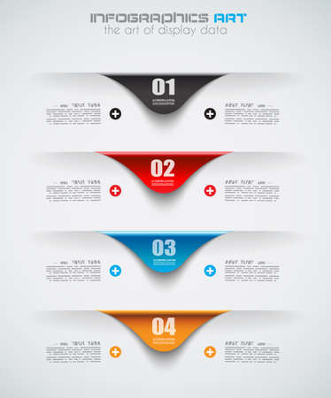 Infographic design template with paper tags. Ideal to display information, ranking and statistics with orginal and modern style.のイラスト素材