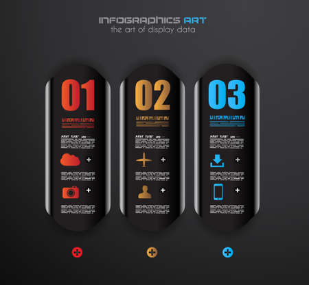 Infographic design template with paper tags. Ideal to display information, ranking and statistics with orginal and modern style.のイラスト素材