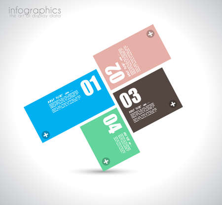Infographic design template with paper tags. Ideal to display information, ranking and statistics with orginal and modern style.のイラスト素材