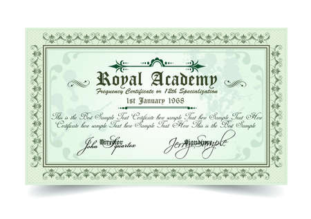 Certificate for differrent with a lot of details and filigrans. Regal and elegant design. Ready to use.のイラスト素材