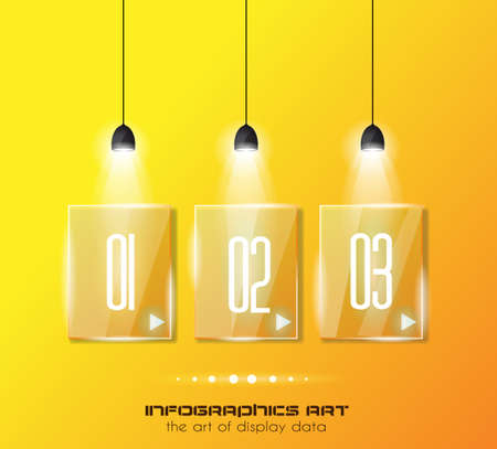 Infographic design template with glass surfaces.and spotlights. Ideal to display information, ranking and statistics with orginal and modern style.のイラスト素材