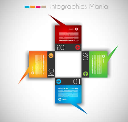 Infographic design template with paper tags. Ideal to display information, ranking and statistics with orginal and modern style.のイラスト素材