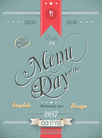 Old Style Vintage Menu of the Day background template. Ideal for your daily specialities or for brochure covers.のイラスト素材