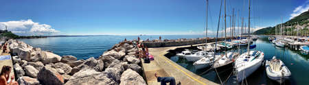 Wonderful day in an italian harbor - trieste - italyの素材