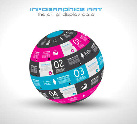 Infographic Spehre template . Ideal to display information, ranking and statistics with orginal and modern style.のイラスト素材