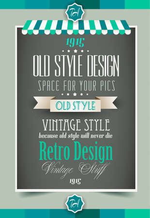 Vintage retro page template for a variety of purposes: website home page, old style flyers, book covers or vintage posters.のイラスト素材