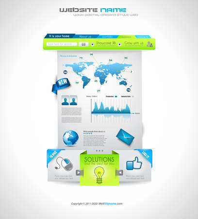 Quality clean web elements for blog and sites. Icons, header, carousel, infographics and a lot of icons.のイラスト素材