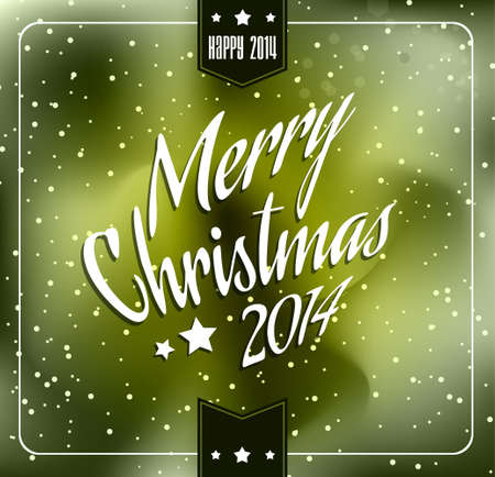 2014 Christmas and new year Themed frame with a lot of falling snow balls.のイラスト素材