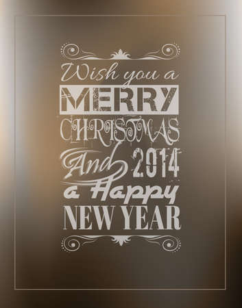 Merry Christmas Vintage retro typo background for your greetings or invitation covers.のイラスト素材