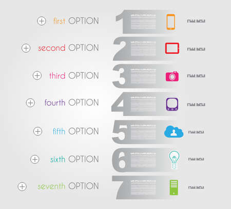Infographic templated with paper number shapes for classifications and product rankings.のイラスト素材