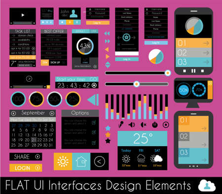 UI Flat Design Elements for Web, Infographics, Data display, Blogs and   Business presentations.のイラスト素材