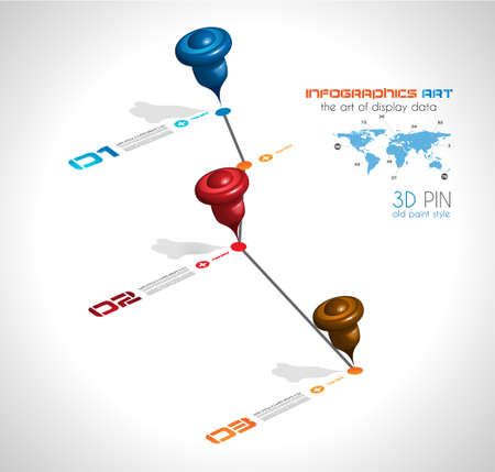 Timeline to display your data in order with Infographic elements technology icons,  graphs,world map and so on. Ideal for statistic data display.のイラスト素材