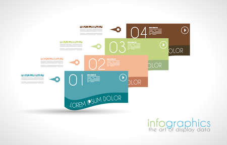 Infographic Design Template with modern flat style. Ideal to display data and for product ranking or generic classification of items.のイラスト素材
