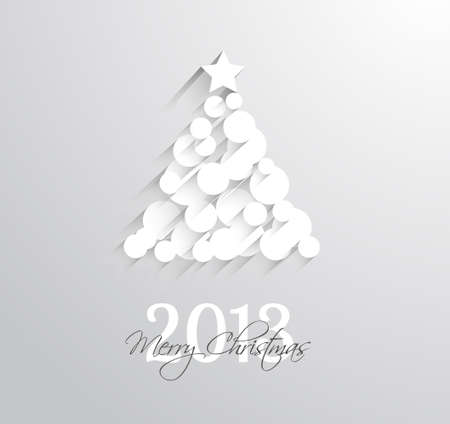 Delicate 2013 Christmas background made with circular white shapes with shadows.のイラスト素材