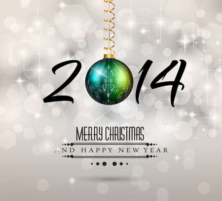 2014 New Year Colorful Christmasのイラスト素材