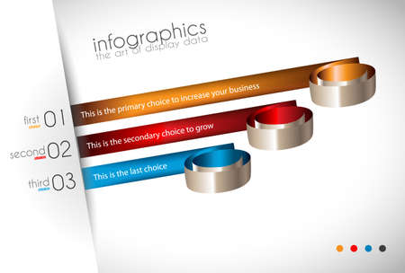 Infographic Design Template with modern flat style. Ideal to display data and for product ranking or generic classification of items.のイラスト素材