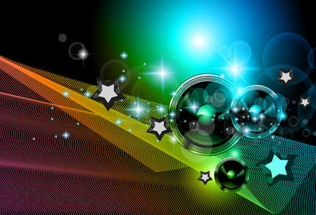 2014 New Year's Party background for Club Flyers! Attractive design with rainbow colours.のイラスト素材